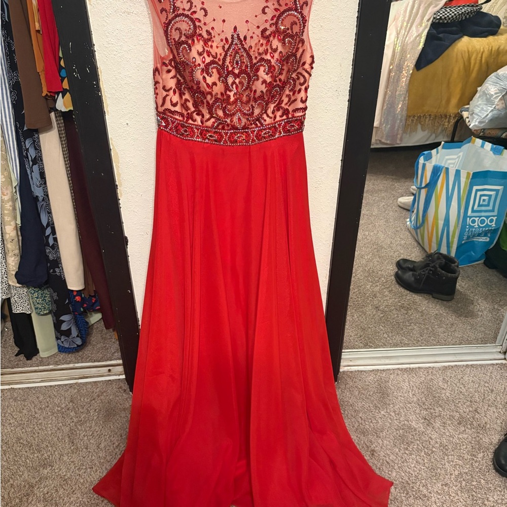 Elegant Red Evening Gown